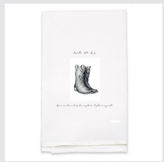 Elisabeth Hasselbeck Printed Tea Towel - Lamp to my feet-